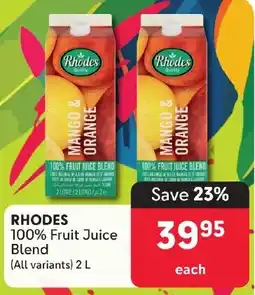 Makro RHODES 100% Fruit Juice Blend (All variants) 2 L offer