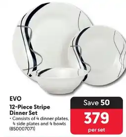 Makro EVO 12-Piece Stripe Dinner Set offer