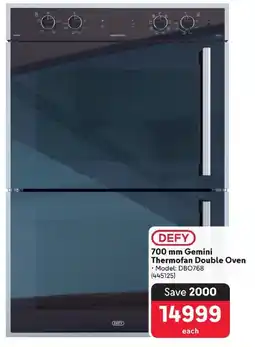 Makro DEFY 700 mm Gemini Thermofan Double Oven offer