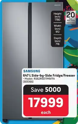 Makro SAMSUNG 647 L Side-by-Side Fridge/Freezer offer