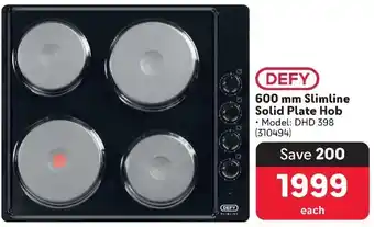 Makro DEFY 600 mm Slimline Solid Plate Hob offer