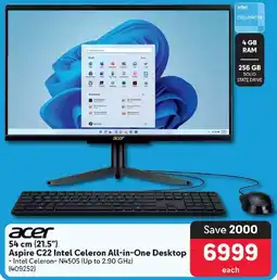 Makro Acer 54 cm (21.5") Aspire C22 Intel Celeron All-in-One Desktop offer