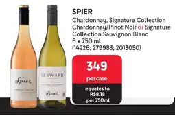 Makro SPIER Chardonnay, Signature Collection Chardonnay/Pinot Noir or Signature Collection Sauvignon Blanc offer