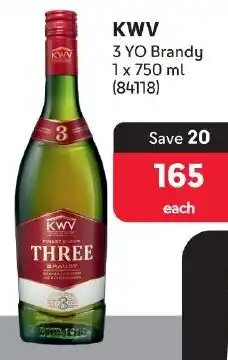 Makro KWV 3 YO Brandy + FREE Coca-Cola 1L offer