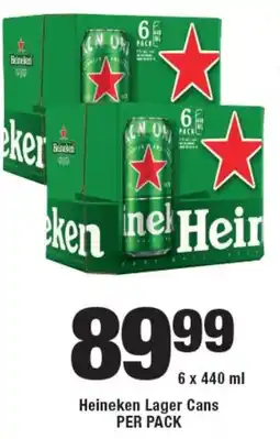 OK Liquor Heineken Lager Cans PER PACK offer