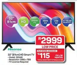 Pick n Pay Hisense  32" (81cm) HD Smart TV offer
