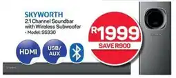 Pick n Pay SKYWORTH 2.1 Channel Soundbar with Wireless Subwoofer offer