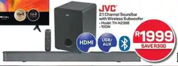 JVC 2.1 Channel Soundbar with Wireless Subwoofer