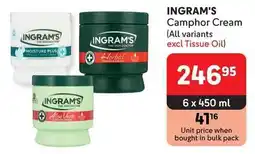 Makro INGRAM'S Camphor Cream (All variants excl Tissue Oil) offer
