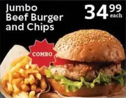 Oxford Freshmarket Jumbo Beef Burger and Chips offer