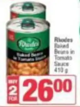 Rhodes Raked Beans in Tomato Sauce 410g