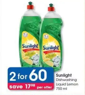Clicks Sunlight Dishwashing Liquid Lemon offer