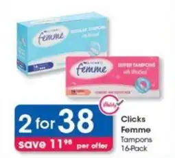 Clicks Clicks Femme Tampons offer