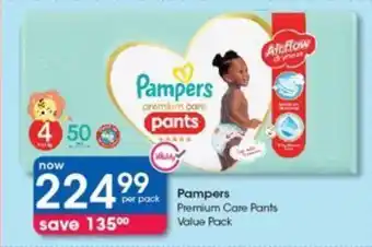 Clicks Pampers Premium Care Pants Value Pack offer