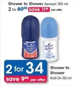 Clicks Shower to Shower Roll-On 50 ml offer