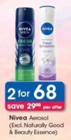 Clicks Nivea Aerosol (Excl. Naturally Good & Beauty Essence) offer