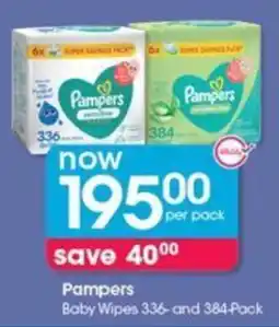 Clicks Pampers Baby Wipes 336 and 384 Pack offer