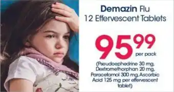 Clicks Demazin Flu 12 Effervescent Tablets offer