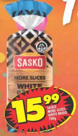 Shoprite SASKO MORE SLICES WHITE BREAD 700g offer