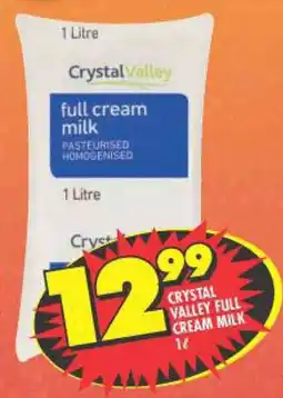 Shoprite CRYSTAL VALLEY FULL CREAM MILK 1L offer