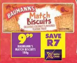 Shoprite BAUMANN'S MATCH BISCUITS 180g offer