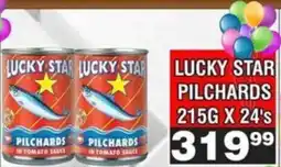 Advance Cash n Carry LUCKY STAR PILCHARDS 215G X 24's offer