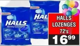 Advance Cash n Carry HALLS LOZENGES 72's offer