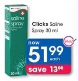 Clicks Saline Spray 30 ml