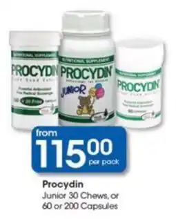 Clicks Procydin Junior 30 Chews, or 60 or 200 Capsules offer