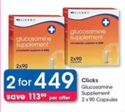 Clicks Clicks Glucosamine Supplement 2x 90 Capsules offer