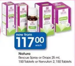 Natura Rescue Spray or Drops 25 ml, 150 Tablets or Nervuton 2, 150 Tablets