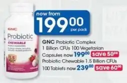 Clicks GNC Probiotic Complex 1 Billion CFUs 100 Vegetarian Capsules offer