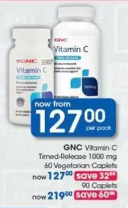 Clicks GNC Vitamin C Timed-Release 1000 mg 60 Vegetarian Caplets offer