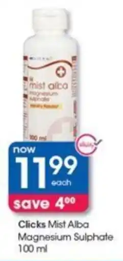 Clicks Clicks Mist Alba Magnesium Sulphate offer