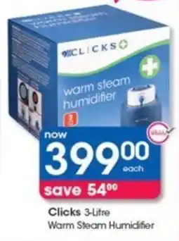 Clicks Clicks 3-Litre Warm Steam Humidifier offer