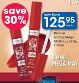 Clicks Rimmel Lasting Mega Matte Liquid Lip Colour offer