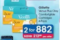 Clicks Gillette Venus Plus Olay Comfortglide Cartridges 4-Pack offer