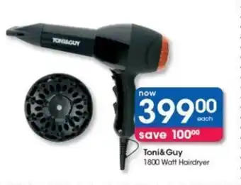 Clicks Toni&Guy 1800 Watt Hairdryer offer