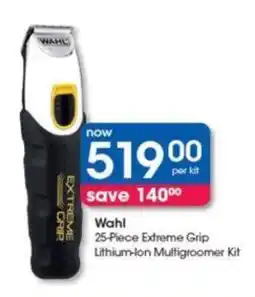 Clicks Wahl 25-Piece Extreme Grip Lithium-Ion Multigroomer Kit offer