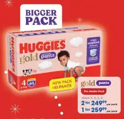 Clicks HUGGIES gold pants offer