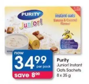 Clicks Purity Junior! Instant Oats Sachets 8 x 35 g offer