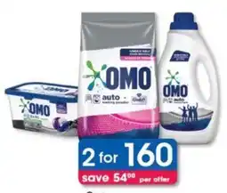 Clicks Omo Auto Washing Powder 2 kg, Liquid 1.5 Litres or Capsules 16-Pack offer