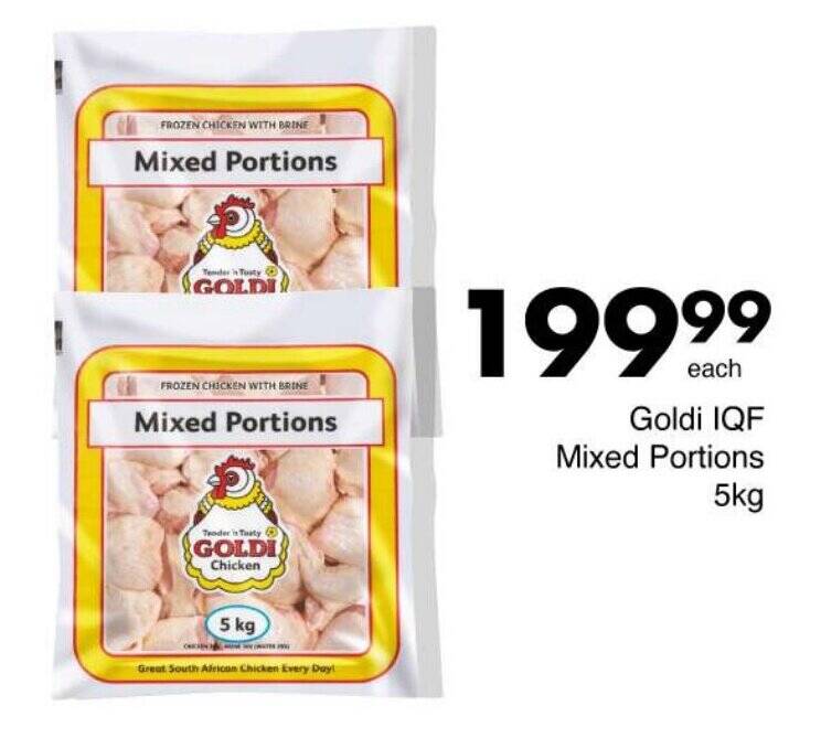 Goldi IQF Mixed Portions 5kg offer at Save Hyper