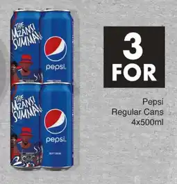 Save Hyper Pepsi Regular Cans 4x500ml offer