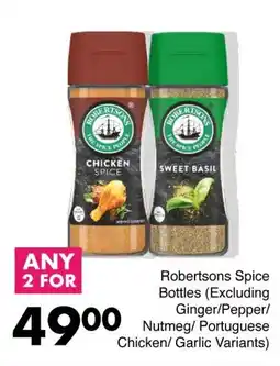 Save Hyper Robertsons Spice Bottles (Excluding Ginger/Pepper/ Nutmeg/ Portuguese Chicken/ Garlic Variants) offer