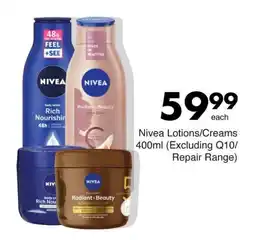 Save Hyper Nivea Lotions/Creams 400ml (Excluding Q10/ Repair Range) offer