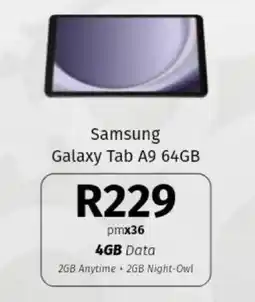 Vodacom Samsung Galaxy Tab A9 64GB offer
