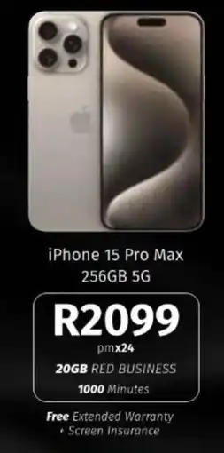 Vodacom iPhone 15 Pro Max 256GB 5G offer