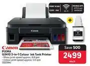 Makro Canon Pixma G3410 3 In 1 Colour Ink Tank Printer offer