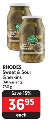 Makro RHODES Sweet & Sour Gherkins (All variants) offer